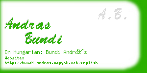 andras bundi business card